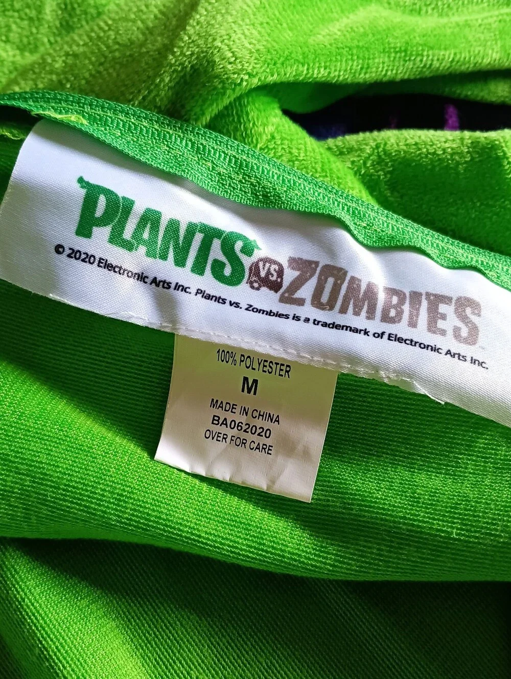 💚 Plants vs Zombies Child Peashooter Costume Medium M Halloween Fun Kids EA